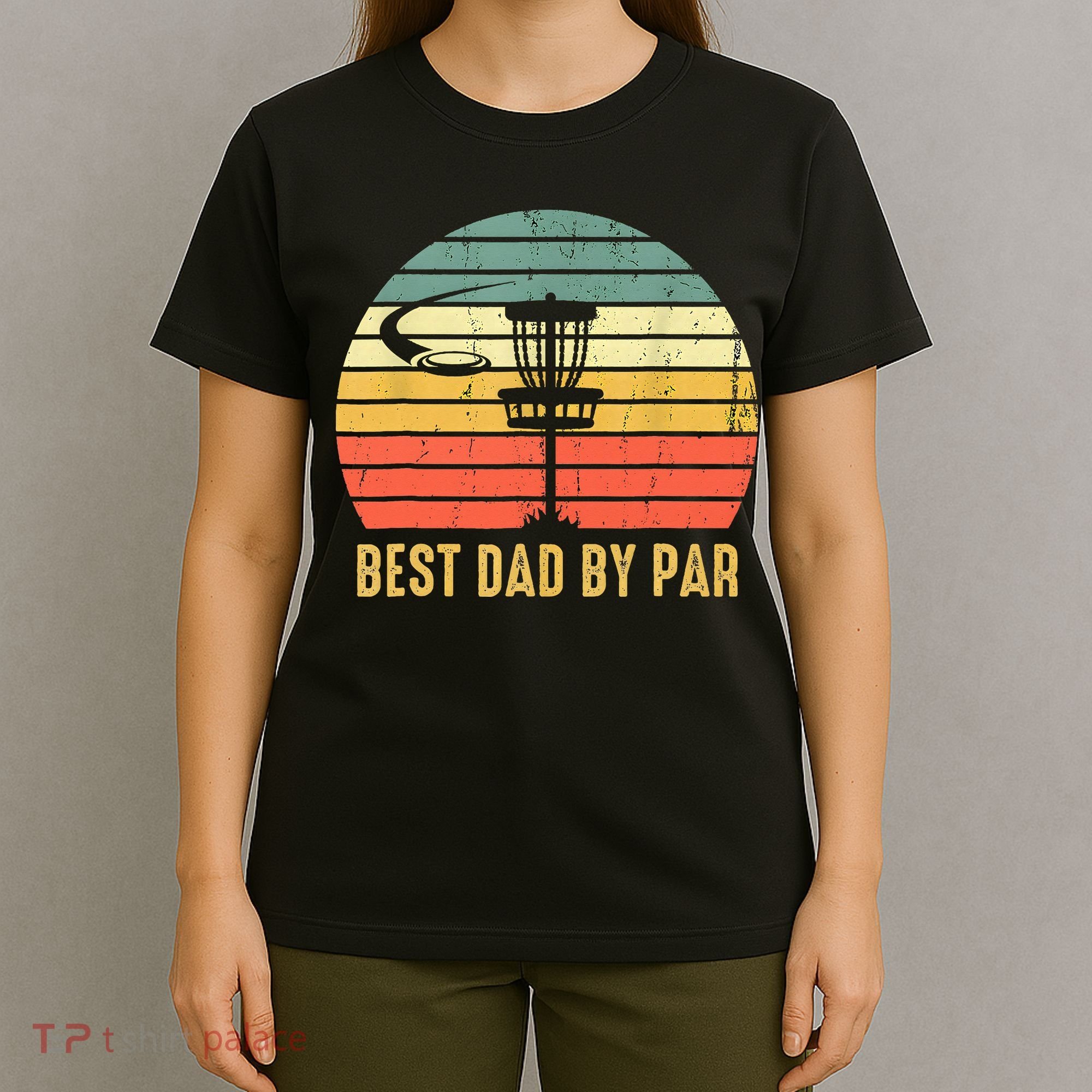 Best Dad By Par Funny Disc Golf Gifts Vintage Fathers Day T-Shirt