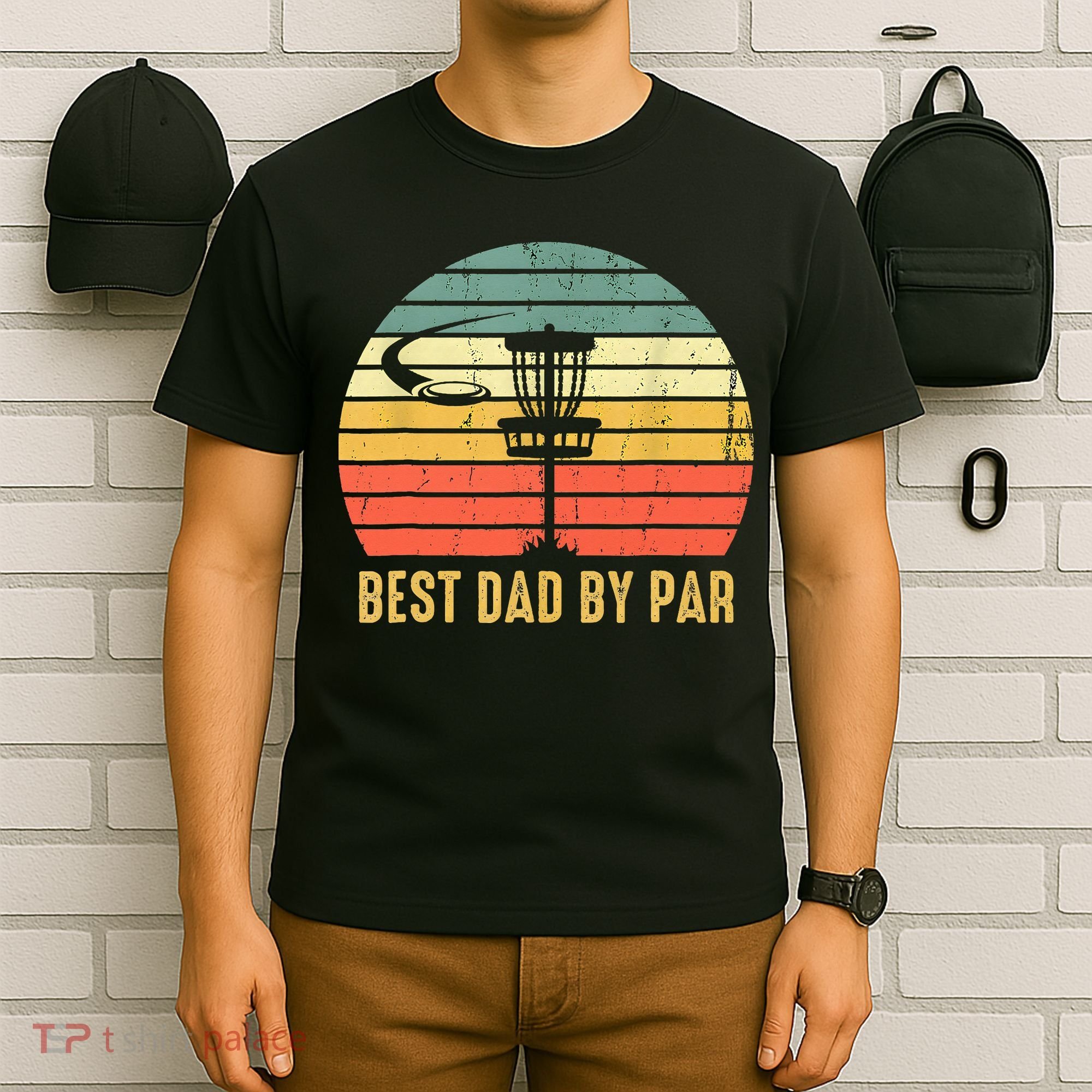 Best Dad By Par Funny Disc Golf Gifts Vintage Fathers Day T-Shirt
