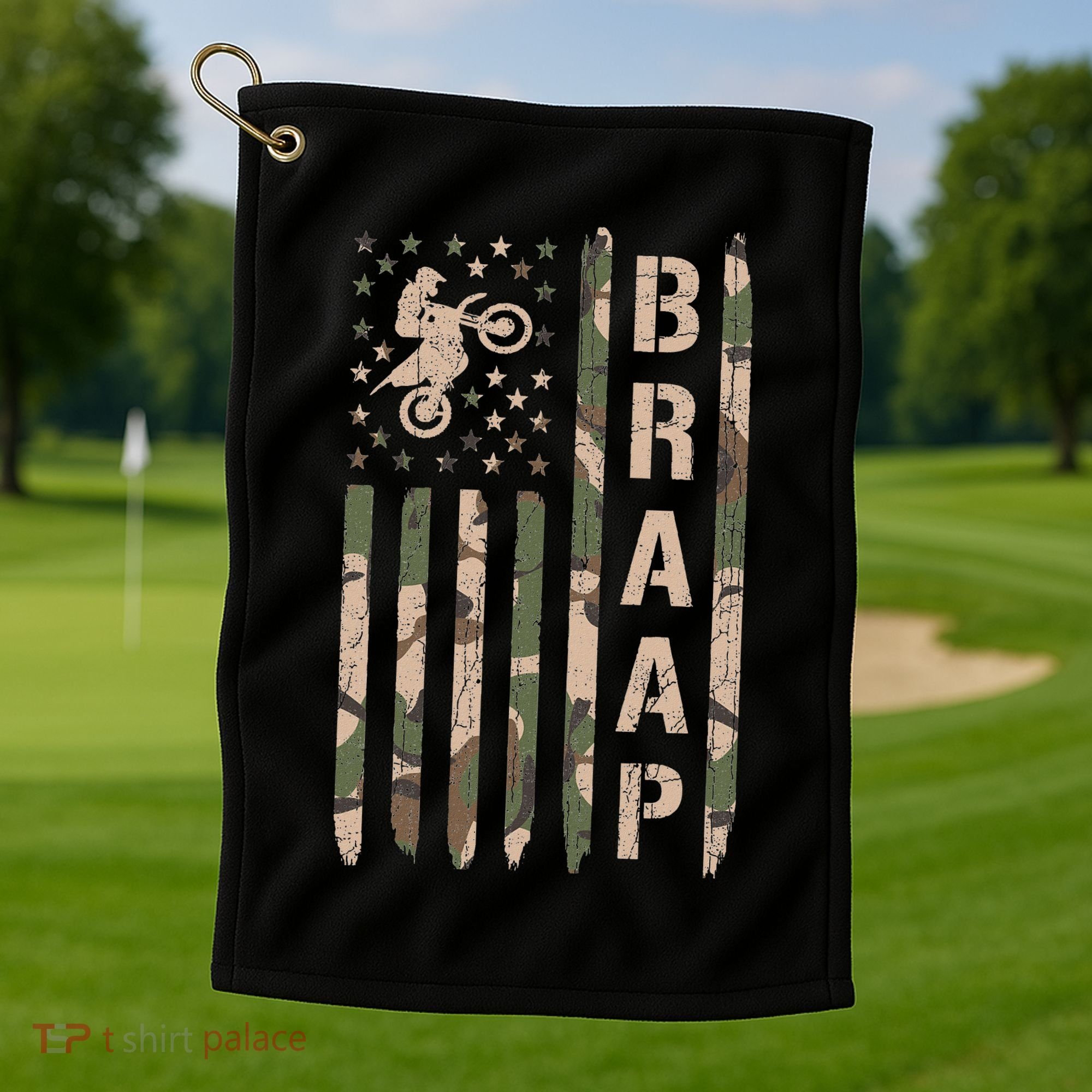 Braap Dirt Bike Camo Motocross Racing Supercross Gift Golf Towel