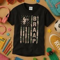 Braap Dirt Bike Camo Motocross Racing Supercross Gift Kids T-Shirt thumb 3
