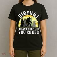 Bigfoot Doesn't Believe In You Either Distressed T-Shirt thumb 4