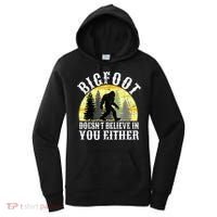 Bigfoot Doesn't Believe In You Either Distressed Women's Hoodie thumb 0