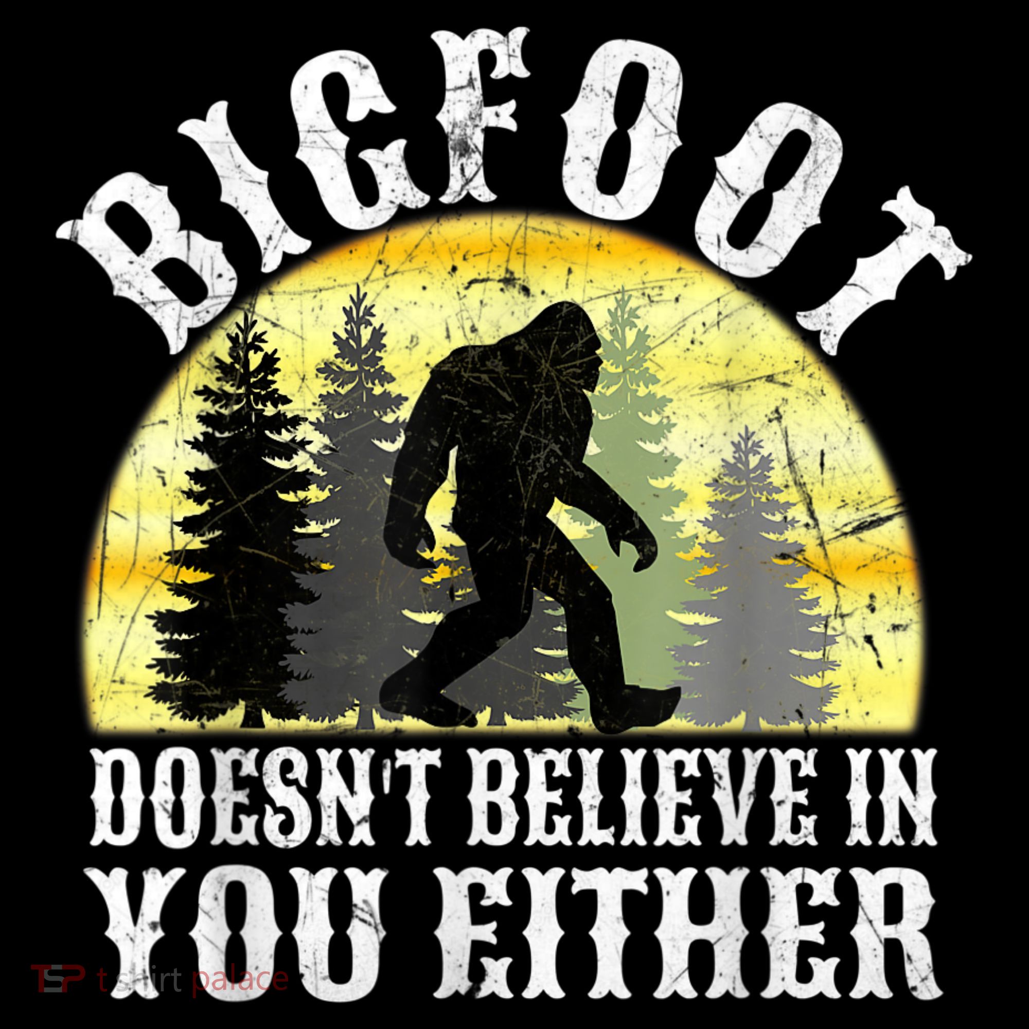 Bigfoot Doesn't Believe In You Either Distressed Toddler Hoodie