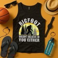 Bigfoot Doesn't Believe In You Either Distressed Tank Top thumb 4