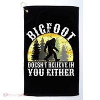 Bigfoot Doesn't Believe In You Either Distressed Golf Towel thumb 0