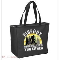 Bigfoot Doesn't Believe In You Either Distressed Tote Bag thumb 2