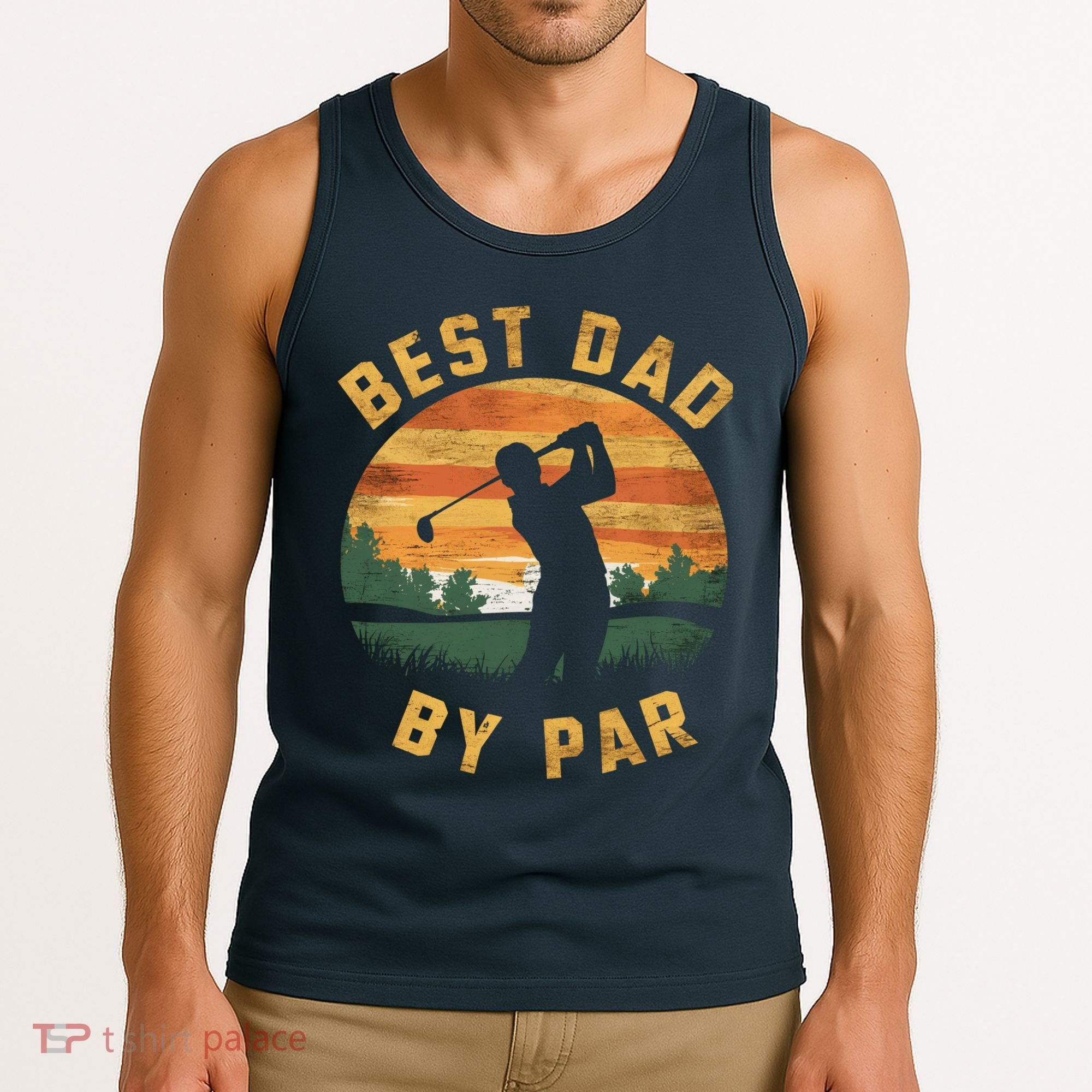 Best Dad By Par For Golf Dad Funny Dad Funny Father’S Day Dad Jokes Golfer Dad Tank Top