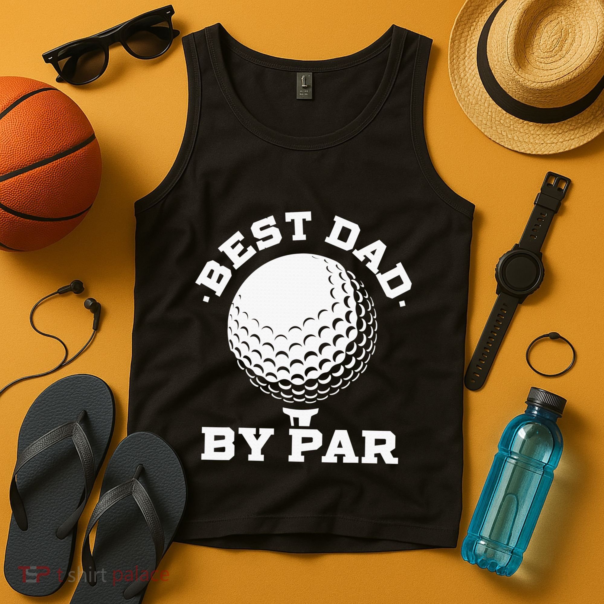 Best Dad By Par Golf Player Golfer Dad Fathers Day Tank Top