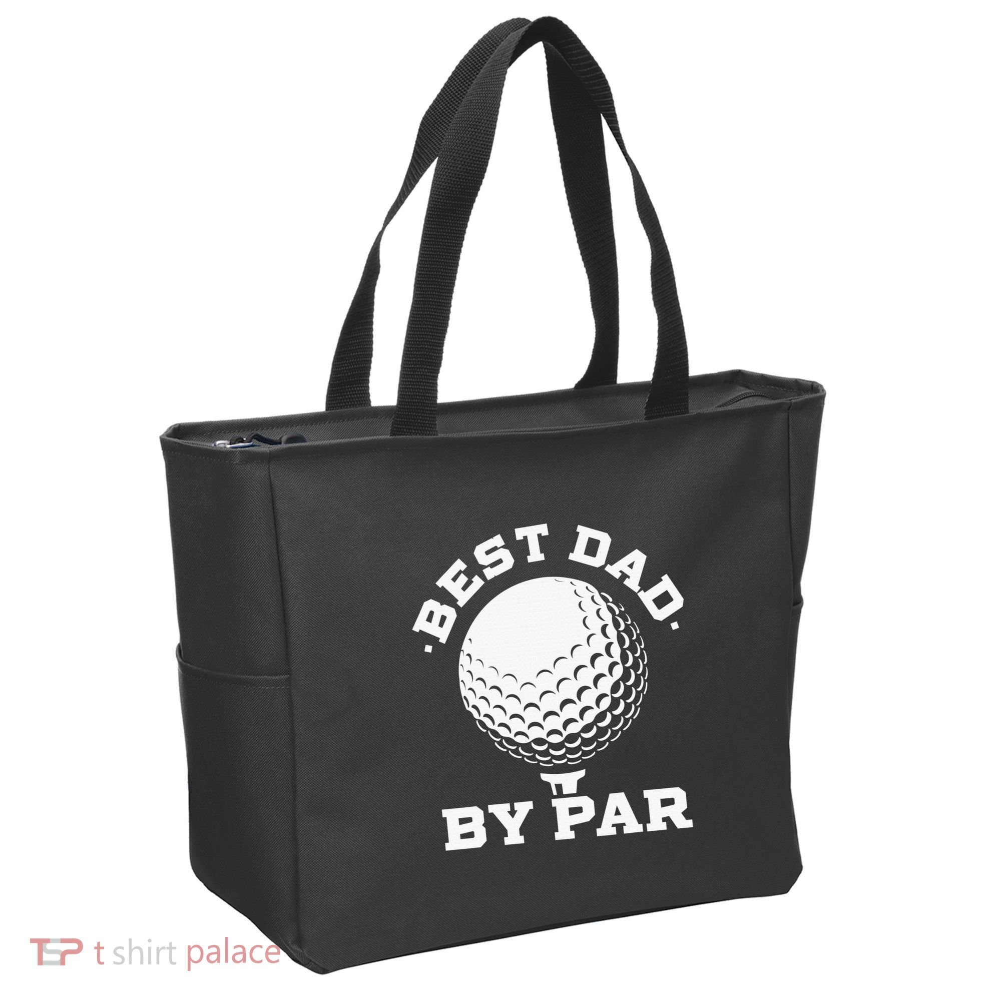 Best Dad By Par Golf Player Golfer Dad Fathers Day Tote Bag