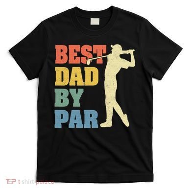 Best Dad By Par Golf American Us Flag T-Shirt