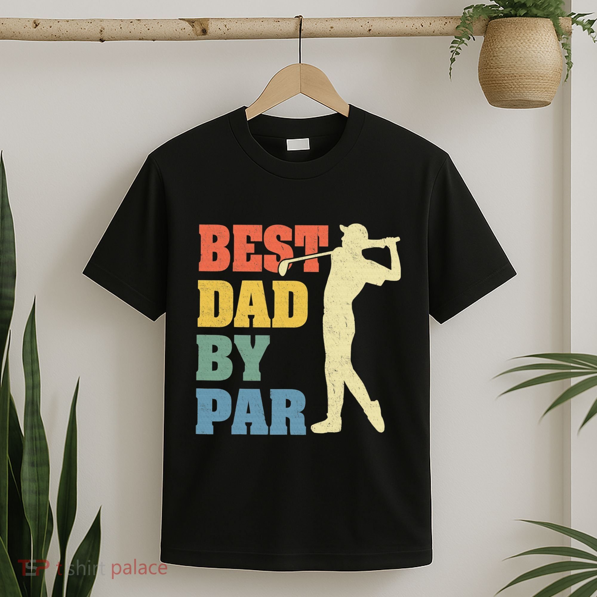 Best Dad By Par Golf American Us Flag T-Shirt