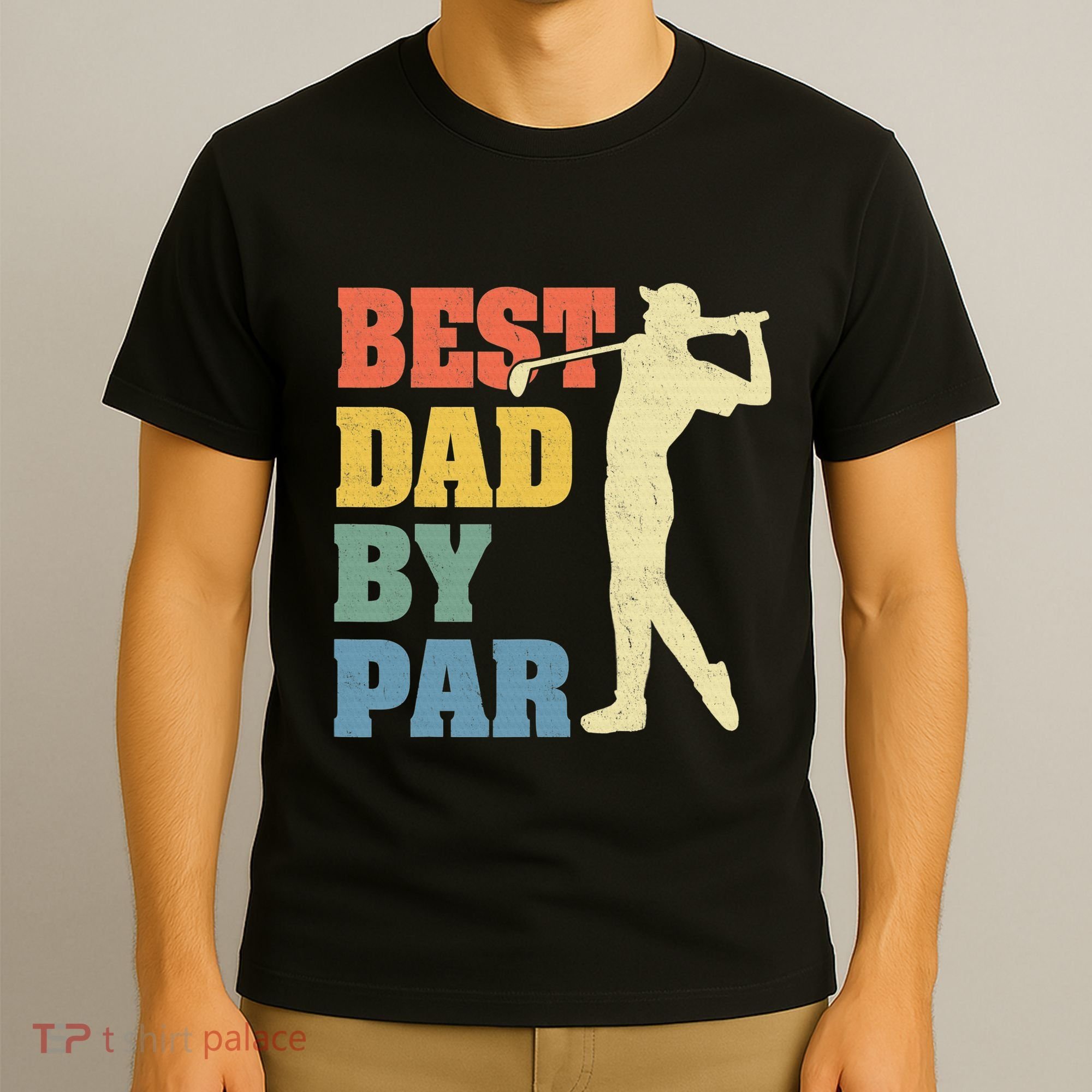 Best Dad By Par Golf American Us Flag T-Shirt