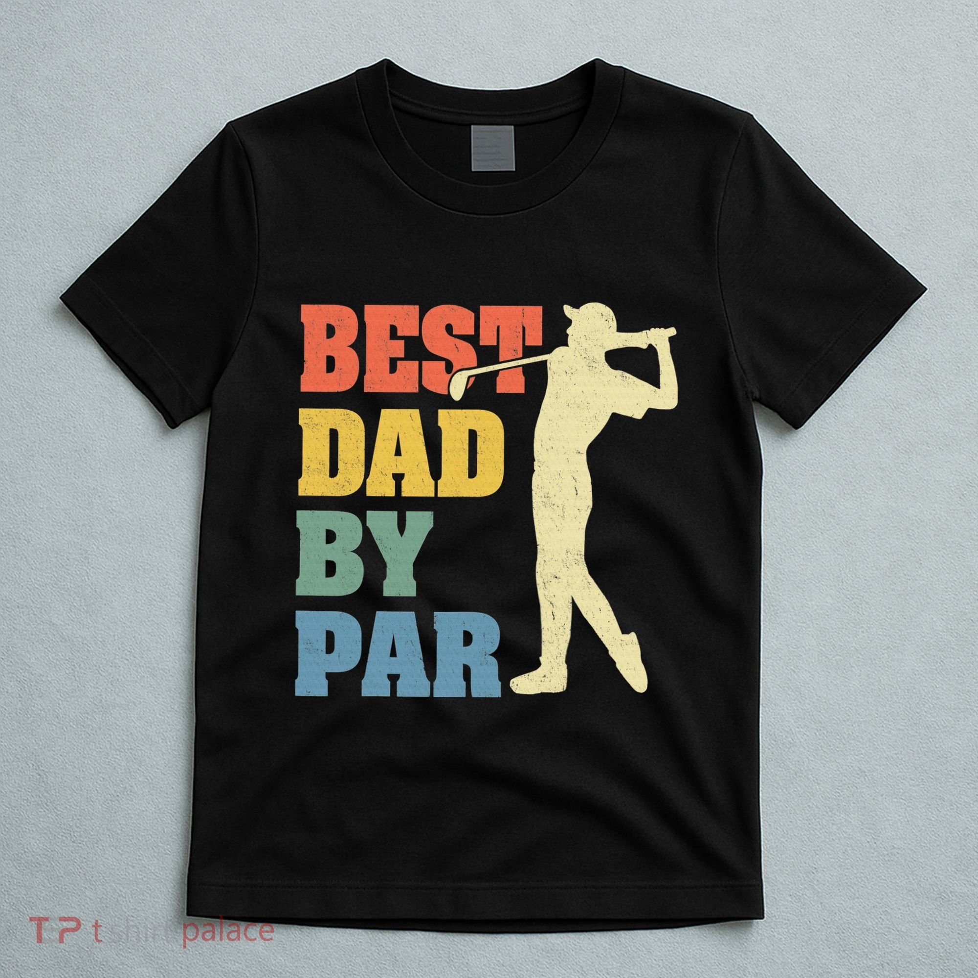 Best Dad By Par Golf American Us Flag T-Shirt