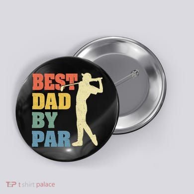 Best Dad By Par Golf American Us Flag Button