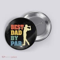Best Dad By Par Golf American Us Flag Button thumb 0