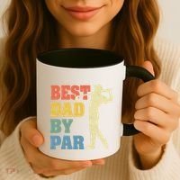 Best Dad By Par Golf American Us Flag Coffee Mug thumb 3