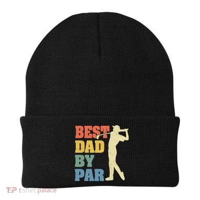 Best Dad By Par Golf American Us Flag Beanie