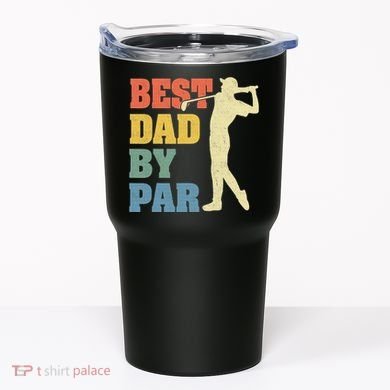 Best Dad By Par Golf American Us Flag Tumbler