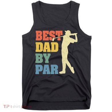 Best Dad By Par Golf American Us Flag Tank Top