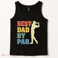 Best Dad By Par Golf American Us Flag Tank Top thumb 2