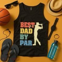 Best Dad By Par Golf American Us Flag Tank Top thumb 4