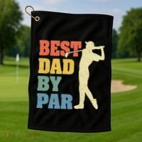 Best Dad By Par Golf American Us Flag Golf Towel thumb 1