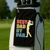 Best Dad By Par Golf American Us Flag Golf Towel thumb 2