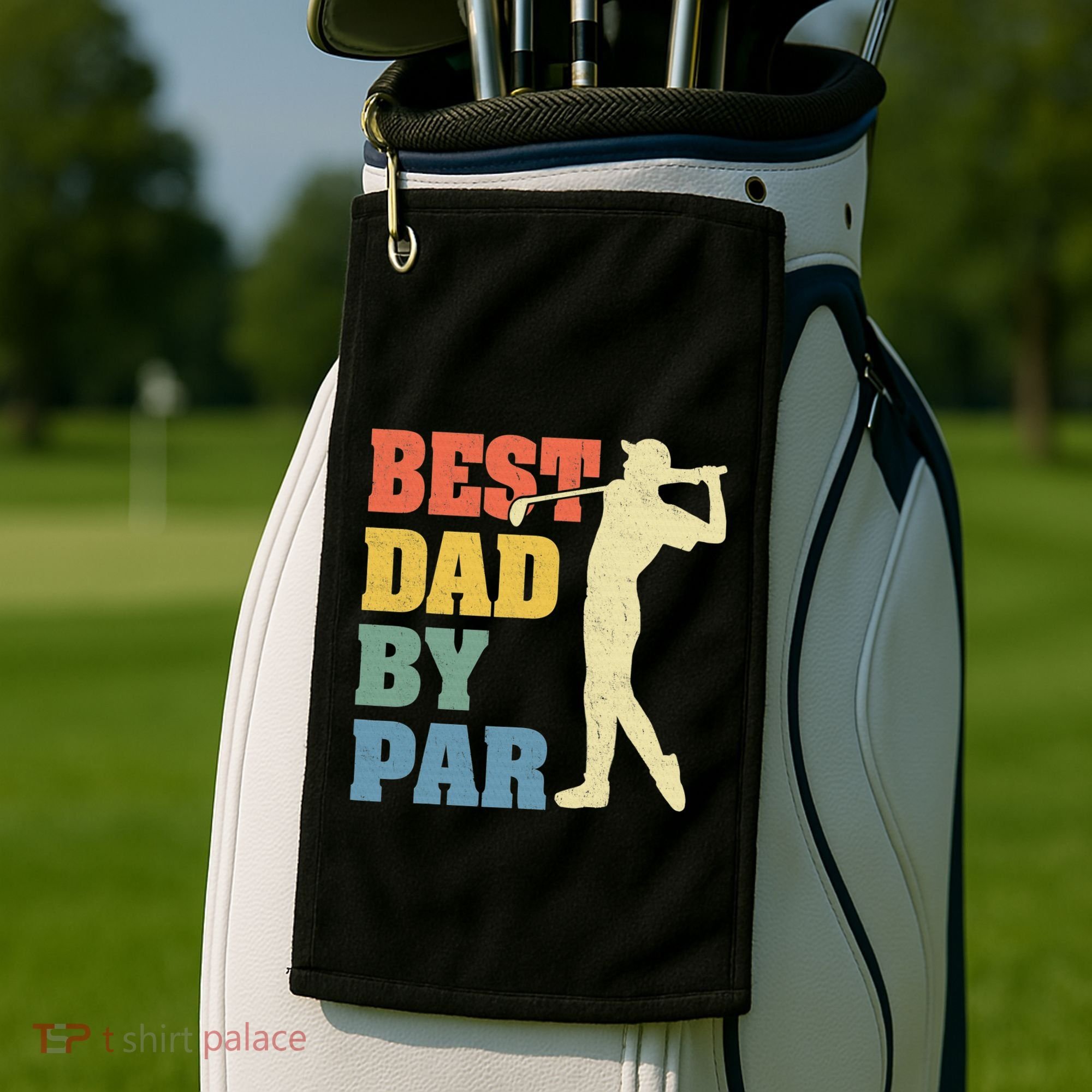 Best Dad By Par Golf American Us Flag Golf Towel