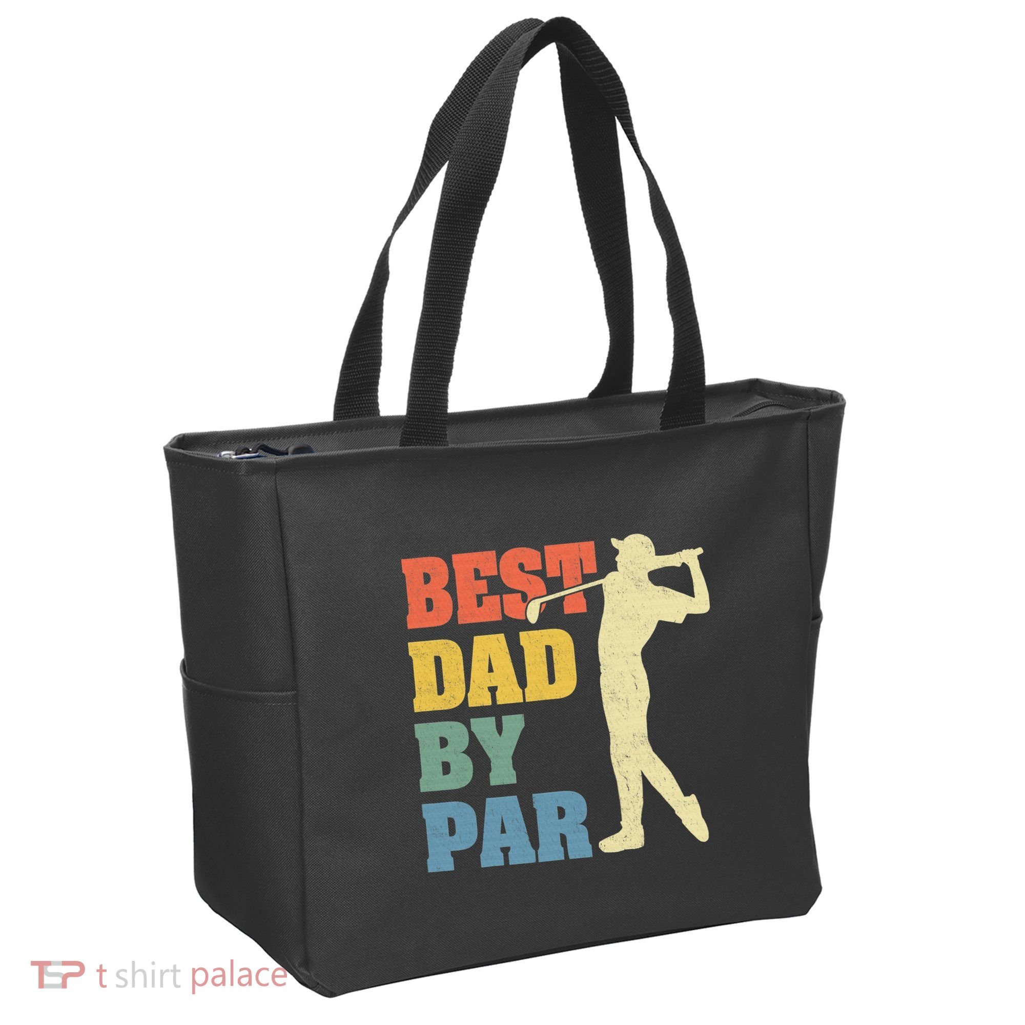 Best Dad By Par Golf American Us Flag Tote Bag
