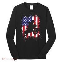 Best Dirt Bike Dirtbike Racing Us Flag Biker Long Sleeve Shirt thumb 0