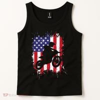 Best Dirt Bike Dirtbike Racing Us Flag Biker Tank Top thumb 2