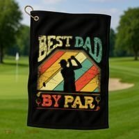 Best Dad By Par Father Appreciation Golf Lover FatherS Day Cool Gift Golf Towel thumb 1