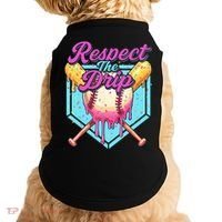 Baseball Drip Boy Home Plate Sports Respect The Drip  Doggie Tank thumb 0