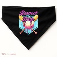 Baseball Drip Boy Home Plate Sports Respect The Drip  USA-Made Doggie Bandana thumb 0