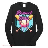 Baseball Drip Boy Home Plate Sports Respect The Drip  Long Sleeve Shirt thumb 0