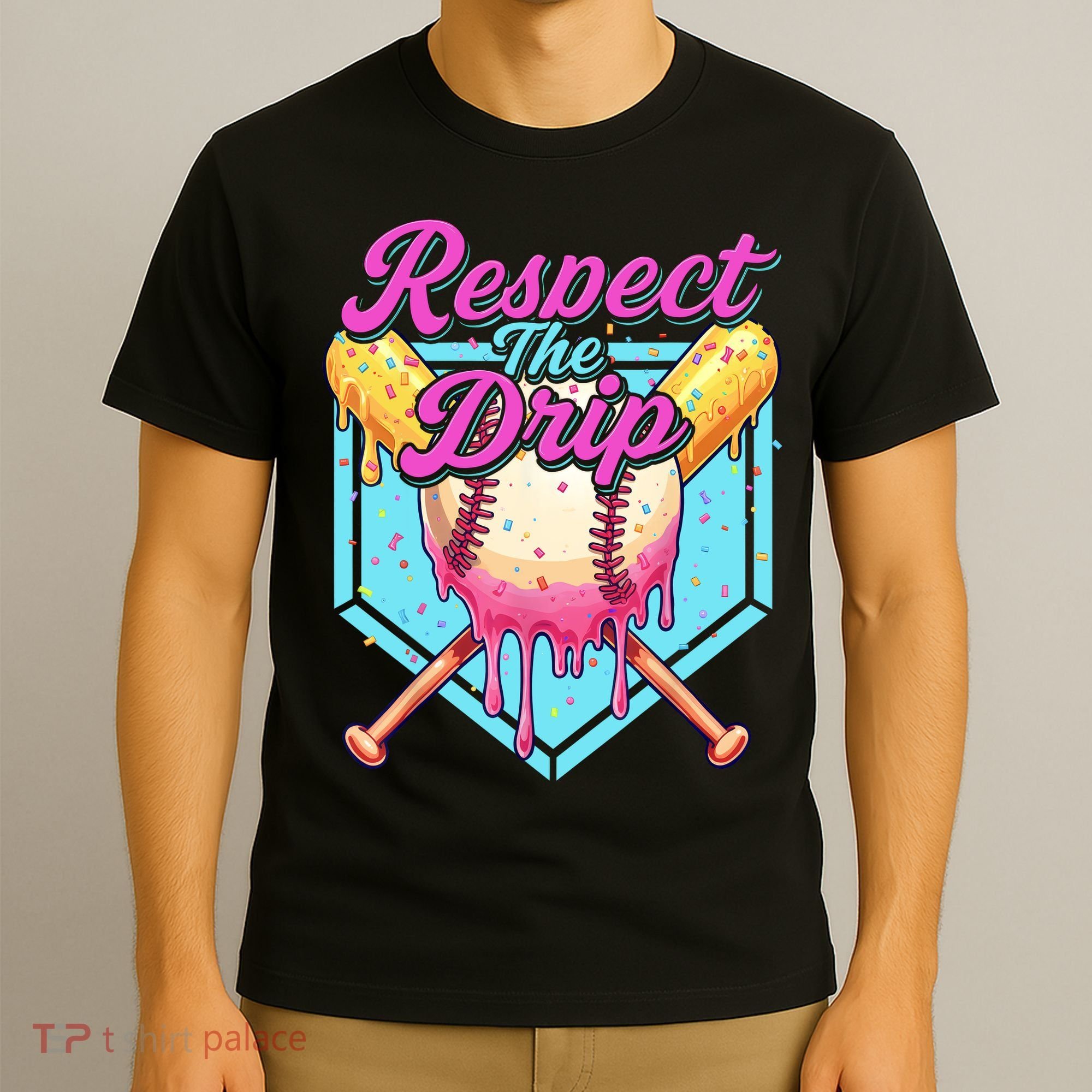 Baseball Drip Boy Home Plate Sports Respect The Drip  T-Shirt