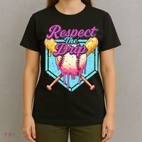 Baseball Drip Boy Home Plate Sports Respect The Drip  T-Shirt thumb 4