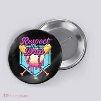 Baseball Drip Boy Home Plate Sports Respect The Drip  Button thumb 0