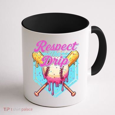 Baseball Drip Boy Home Plate Sports Respect The Drip  Coffee Mug back