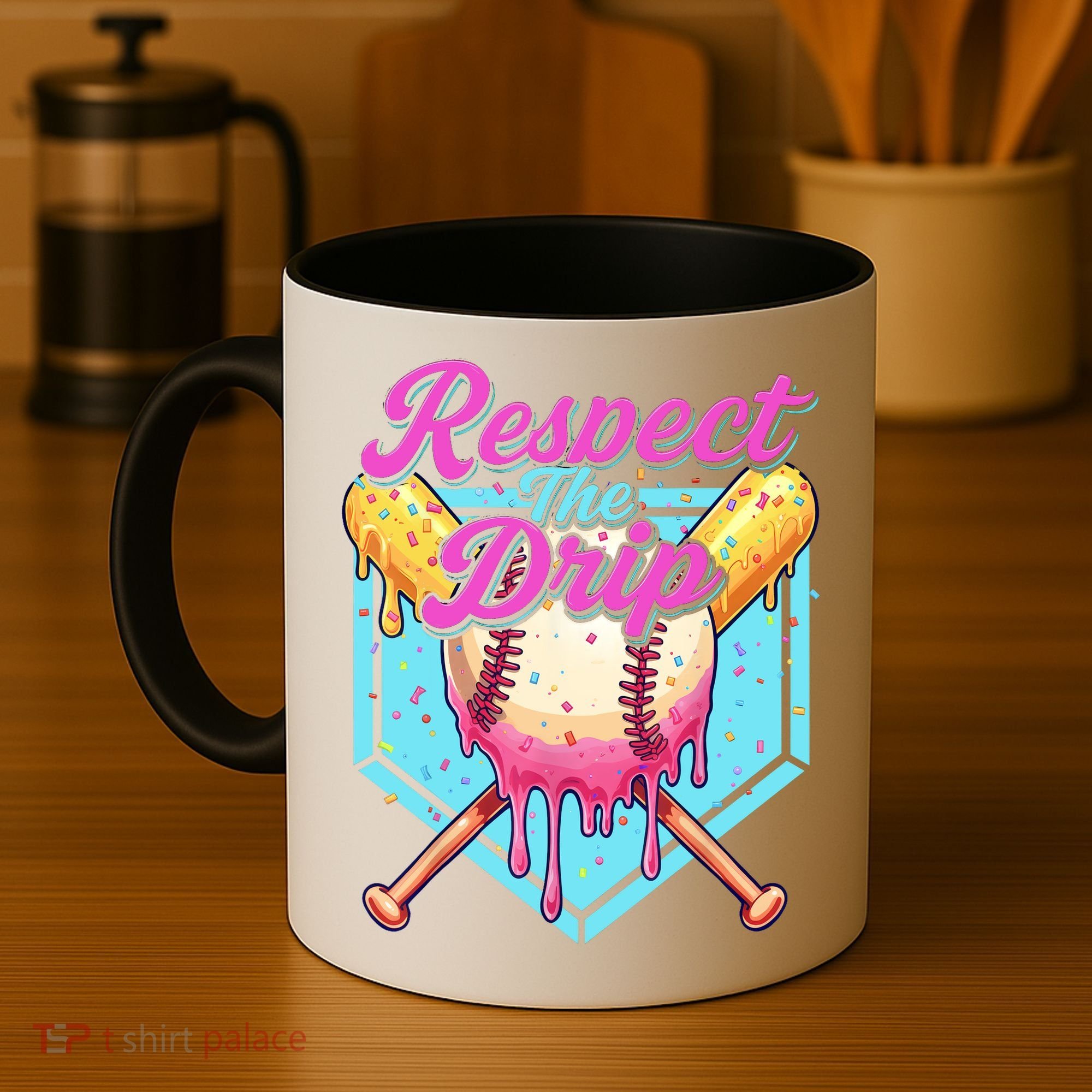 Baseball Drip Boy Home Plate Sports Respect The Drip  Coffee Mug