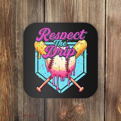 Baseball Drip Boy Home Plate Sports Respect The Drip  Coaster