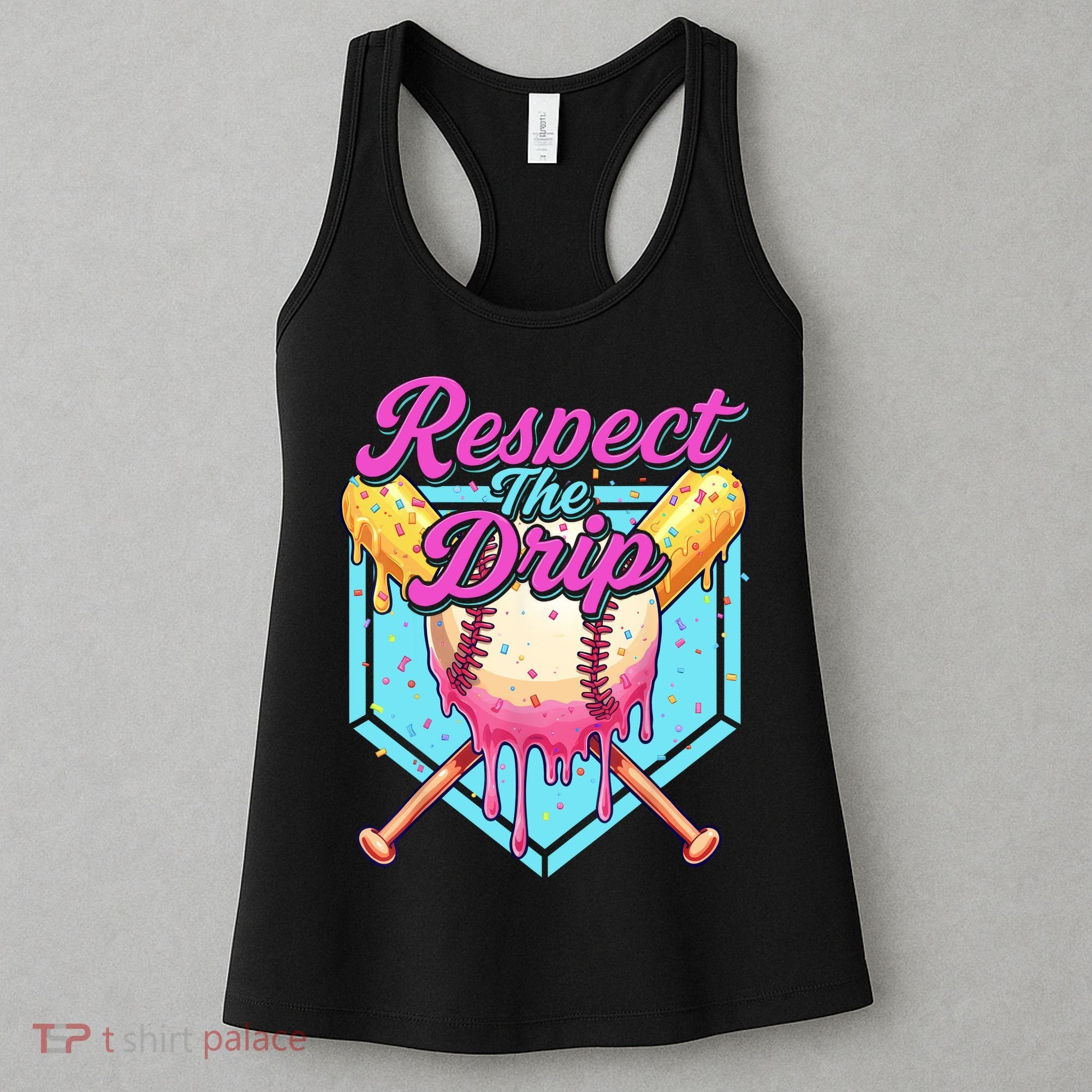 Baseball Drip Boy Home Plate Sports Respect The Drip  Women's Tank Top
