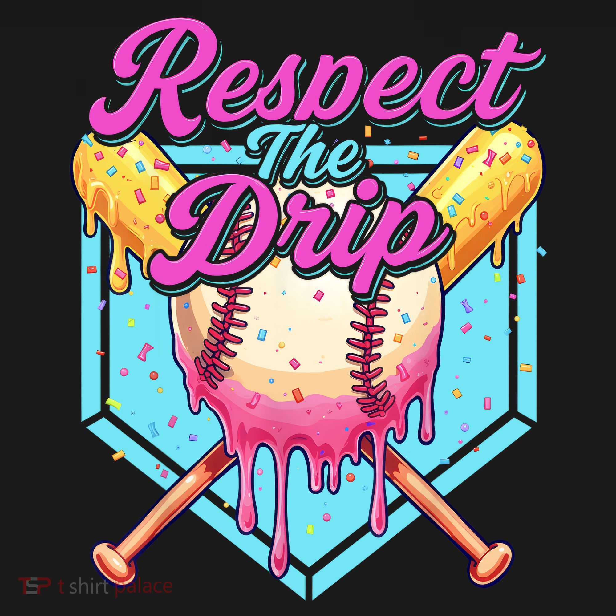 Baseball Drip Boy Home Plate Sports Respect The Drip  Women's Tank Top