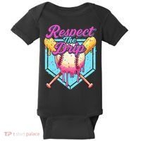Baseball Drip Boy Home Plate Sports Respect The Drip  Baby Bodysuit thumb 0