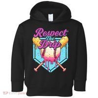 Baseball Drip Boy Home Plate Sports Respect The Drip  Toddler Hoodie thumb 0