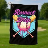 Baseball Drip Boy Home Plate Sports Respect The Drip  Golf Towel thumb 1