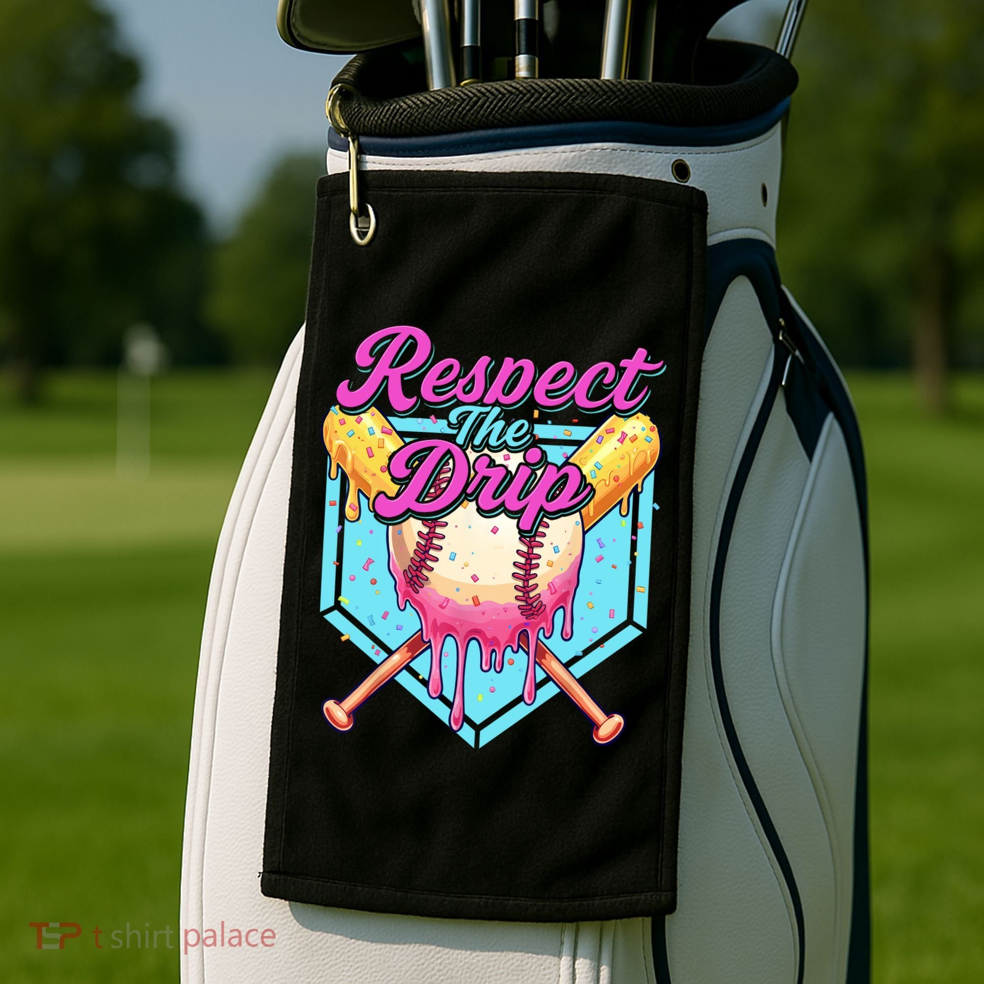 Baseball Drip Boy Home Plate Sports Respect The Drip  Golf Towel