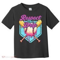 Baseball Drip Boy Home Plate Sports Respect The Drip  Toddler T-Shirt thumb 0