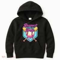 Baseball Drip Boy Home Plate Sports Respect The Drip  Kids Hoodie thumb 0