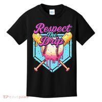Baseball Drip Boy Home Plate Sports Respect The Drip  Kids T-Shirt thumb 0